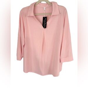 New Choice Soft Pink Blouse NWT LARGE